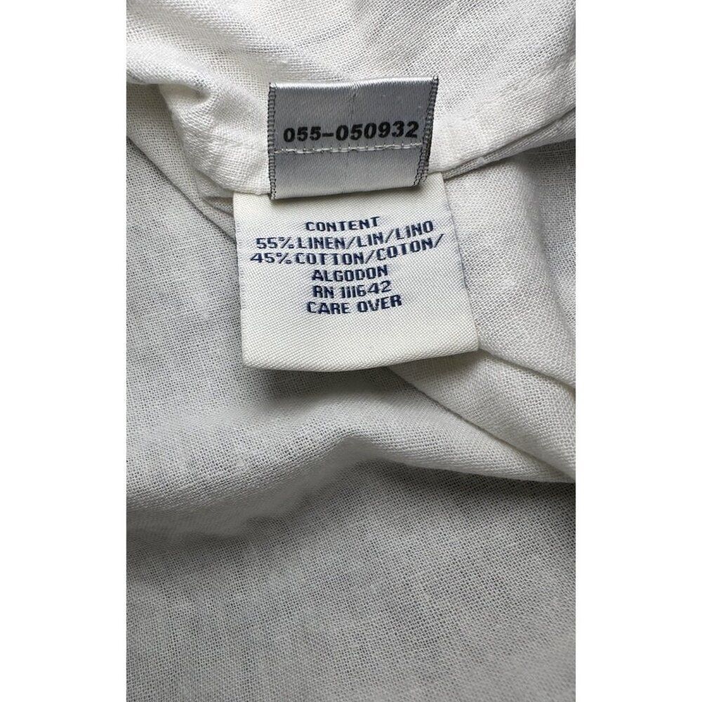 VTG COOGI Button Up Shirt 3XL Blue Embroidered Luxe Ivory Linen‎ Y2K Grunge - Picture 11 of 12